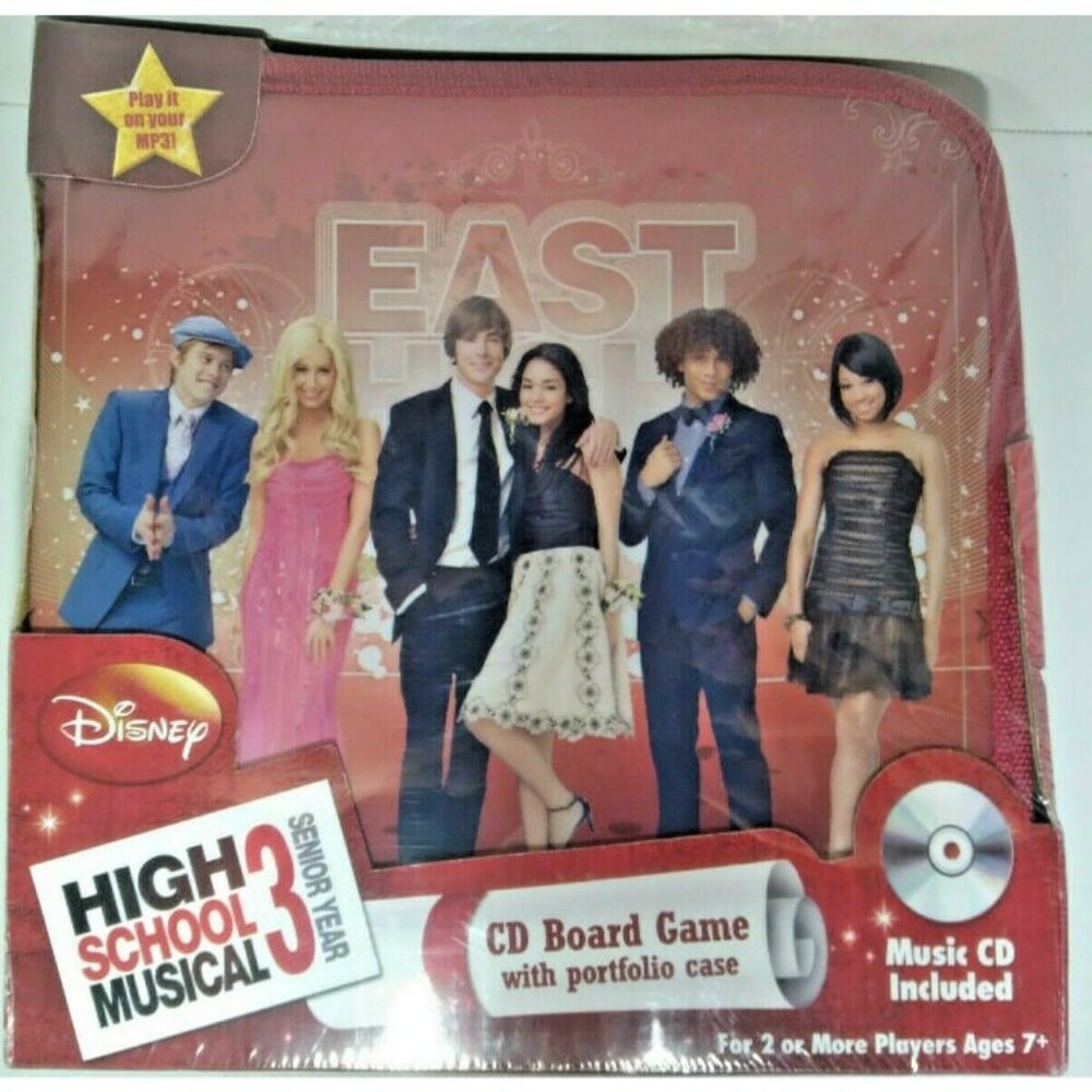Disney High School Musical 3 Senior Year CD Board game + Music CD + Red Case